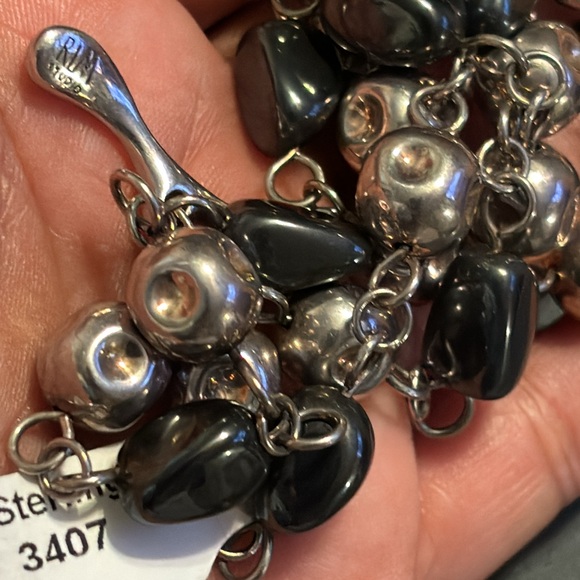 RLM Robert Lee Morris Sterling Silver & Hematite Bracelet - Picture 7 of 9